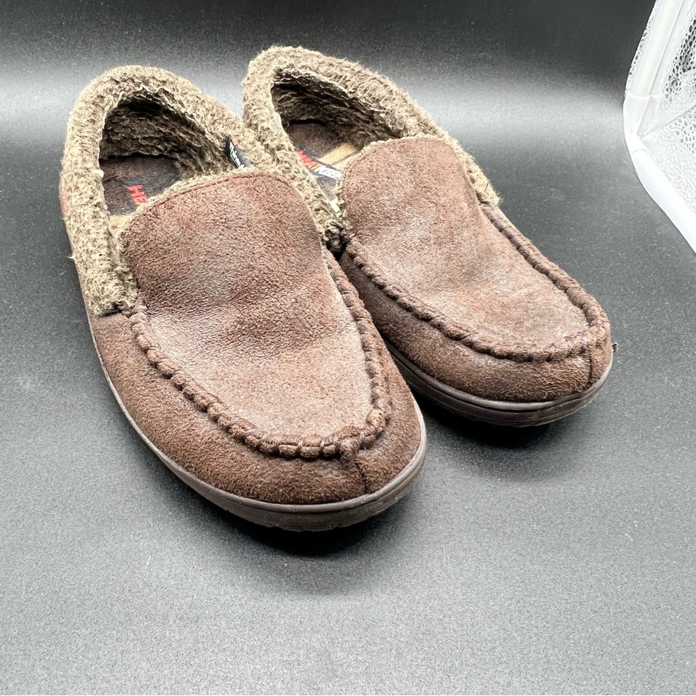 Men’s Heat Keep Brown Quilted With Thinsulate Slippers - Size 8-9